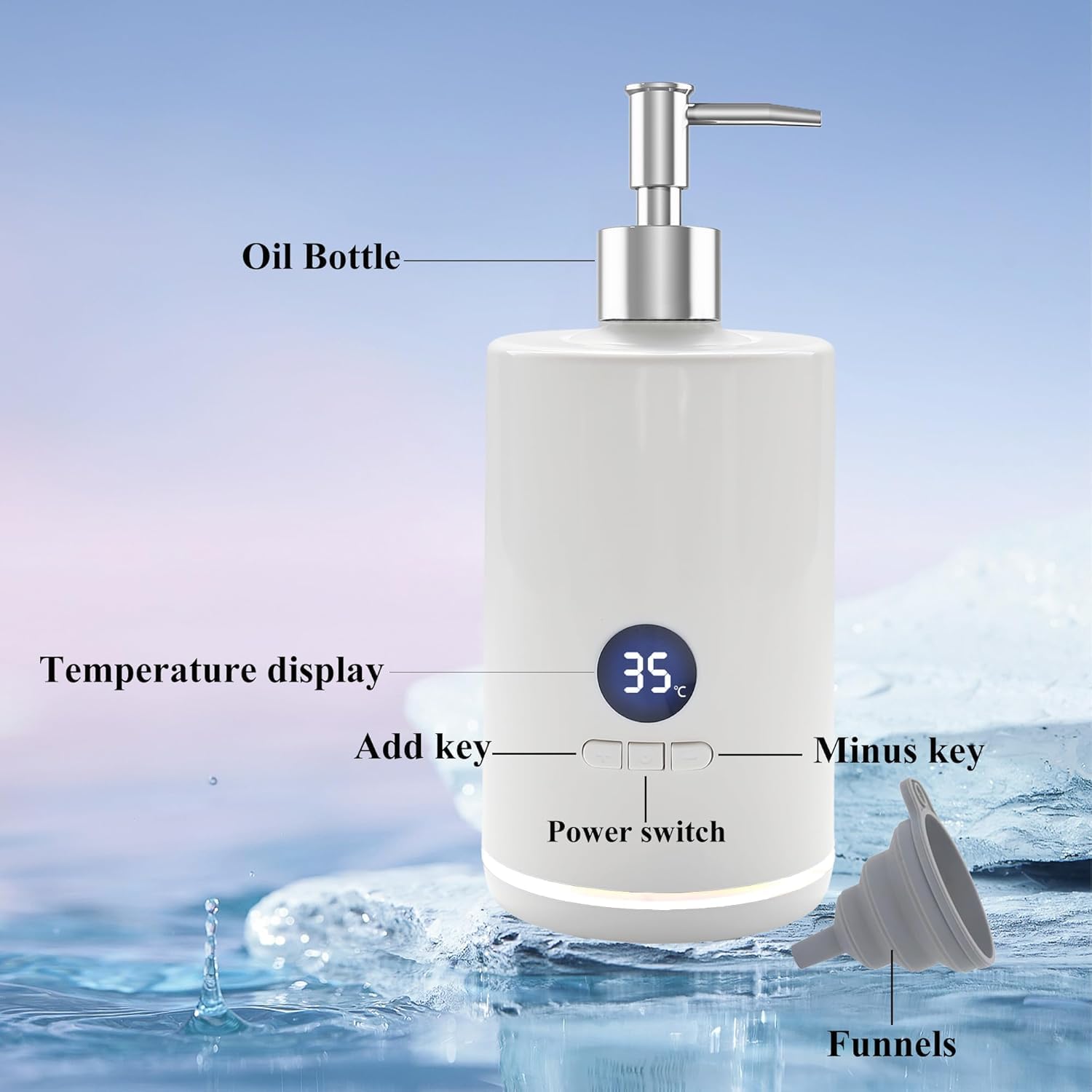 Chauffe-huile de massage avec deux distributeurs, température LED, portable pour salon de beauté spa