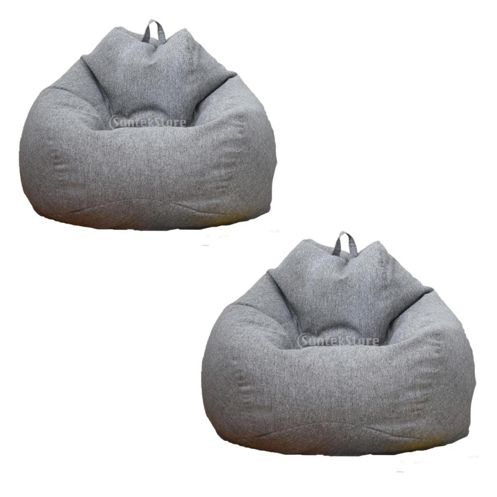 non-brand 2 Pieces Solid Large Stuffed Animals Storage Cover Gray