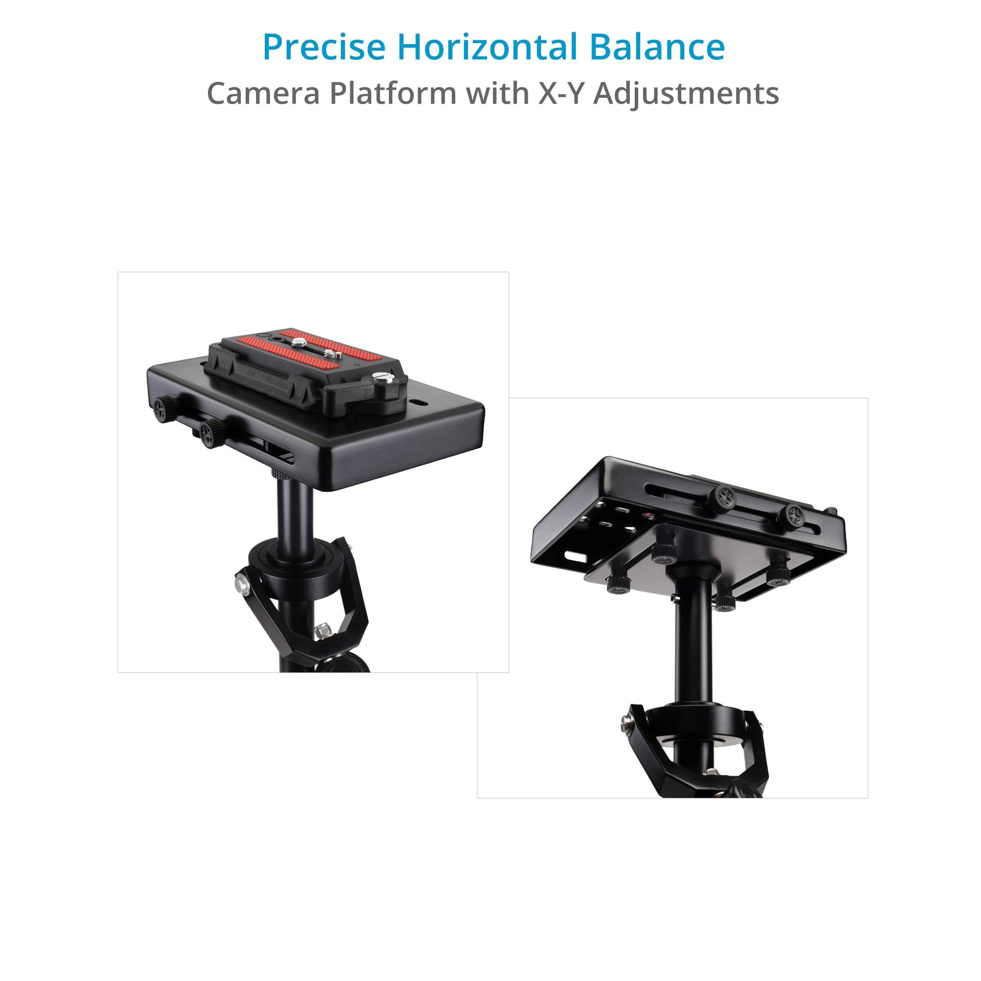 Flycam Estabilizador de mano 5000 con placa de liberación rápida y abrazadera de mesa para cámaras de vídeo DSLR. Cardán de 3 ejes con empuñadura de espuma. Rango de altura: 55-73 cm. Carga útil de