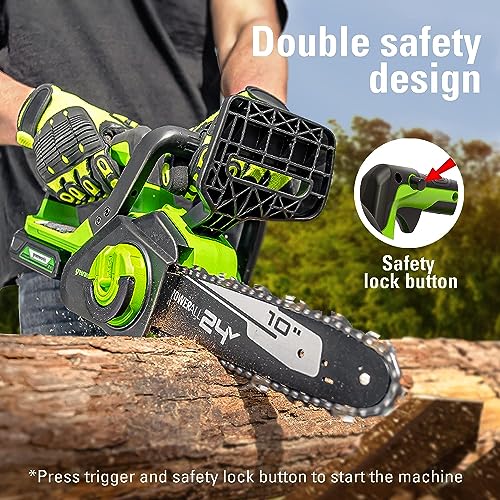 Image of Greenworks 24V 10 inch Cordless Compact Chainsaw (Great For Storm Clean-Up, Pruning, and Firewood / 200+ Compatible Tools), Tool Only