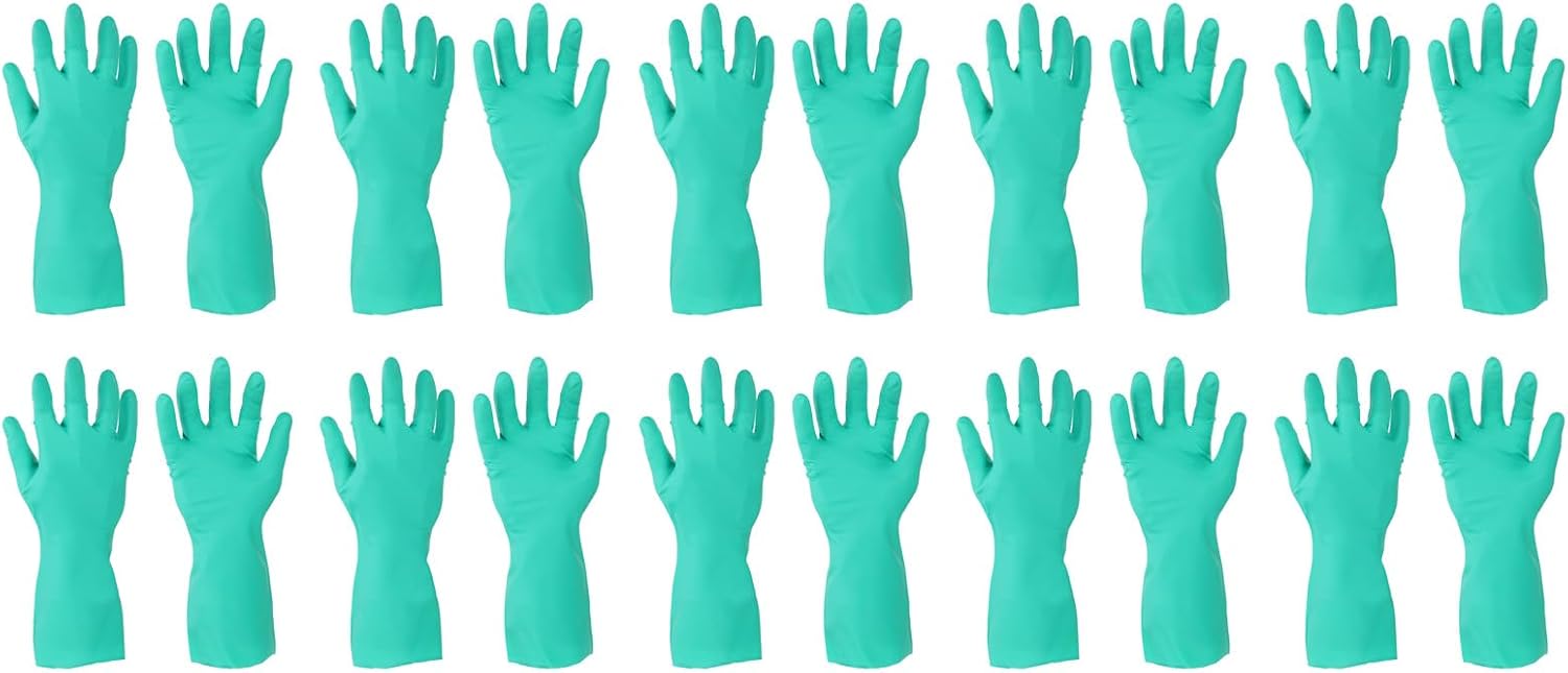 MECCANIXITY Nitrile Chemical Resistant Gloves, Industrial Gloves Anti-Slip Protective Safety Work Glove for Cleaning