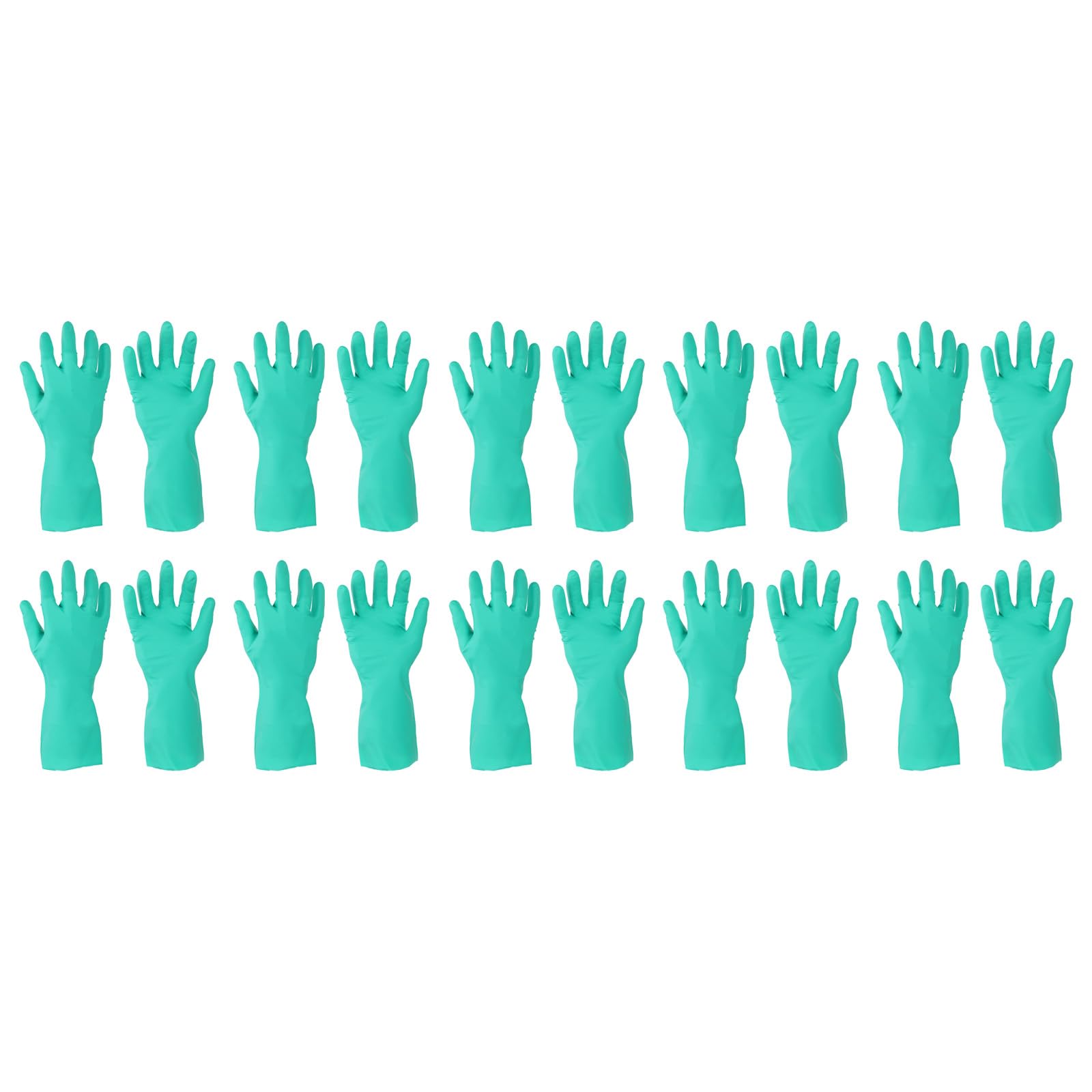 MECCANIXITY Nitrile Chemical Resistant Gloves, Industrial Gloves Anti-Slip Protective Safety Work Glove for Cleaning Dish Washing Resist Acid Alkali, XX-Large,Green, Pair of 10