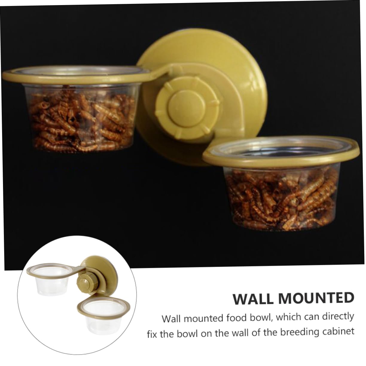 SUPVOX 2Pcs Suction Cup Reptile Food Bowl Safe Lightweight Feeding Dish for Lizards Frogs and Geckos High Hardness Portable for Reptile Care