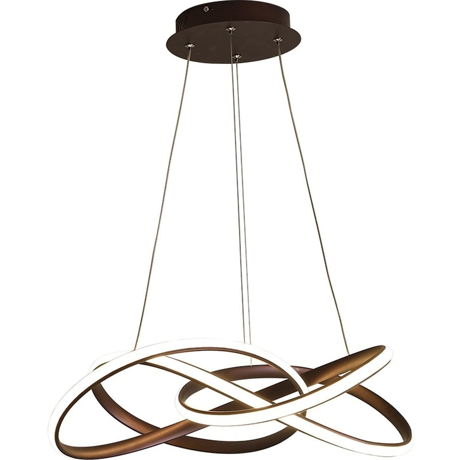 CSXSXAUO LED Flush Mount Chandelier Fixture with Remote Control, 64W Modern Lighting Dimmable Lamp 3000K-6500K 3-Color Dimming Pendant Lights for Kitchen Island Dining Bedroom，Brown Star of