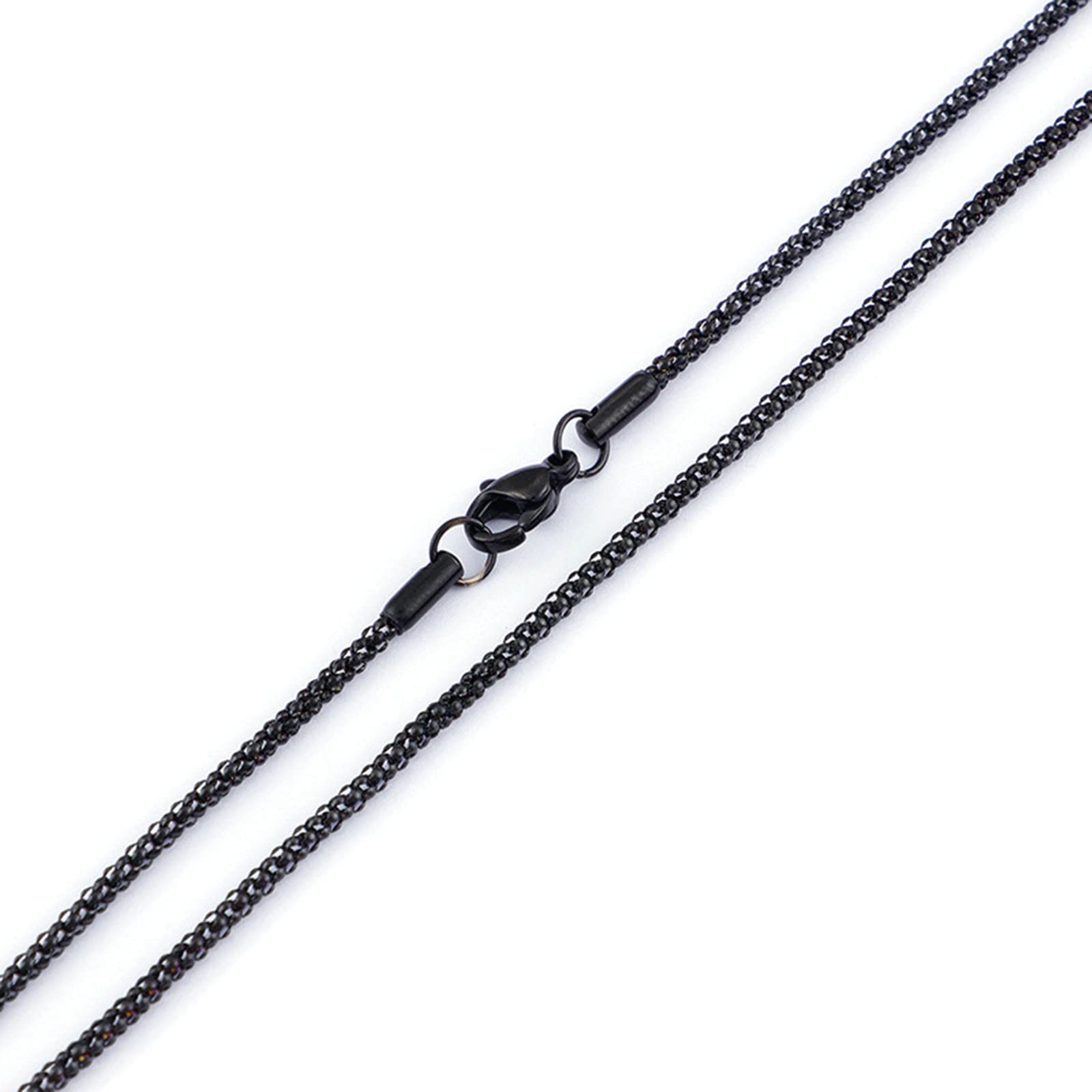 Collier chaîne Pop-Corn finition miroir en acier inoxydable durable 46 cm - 2