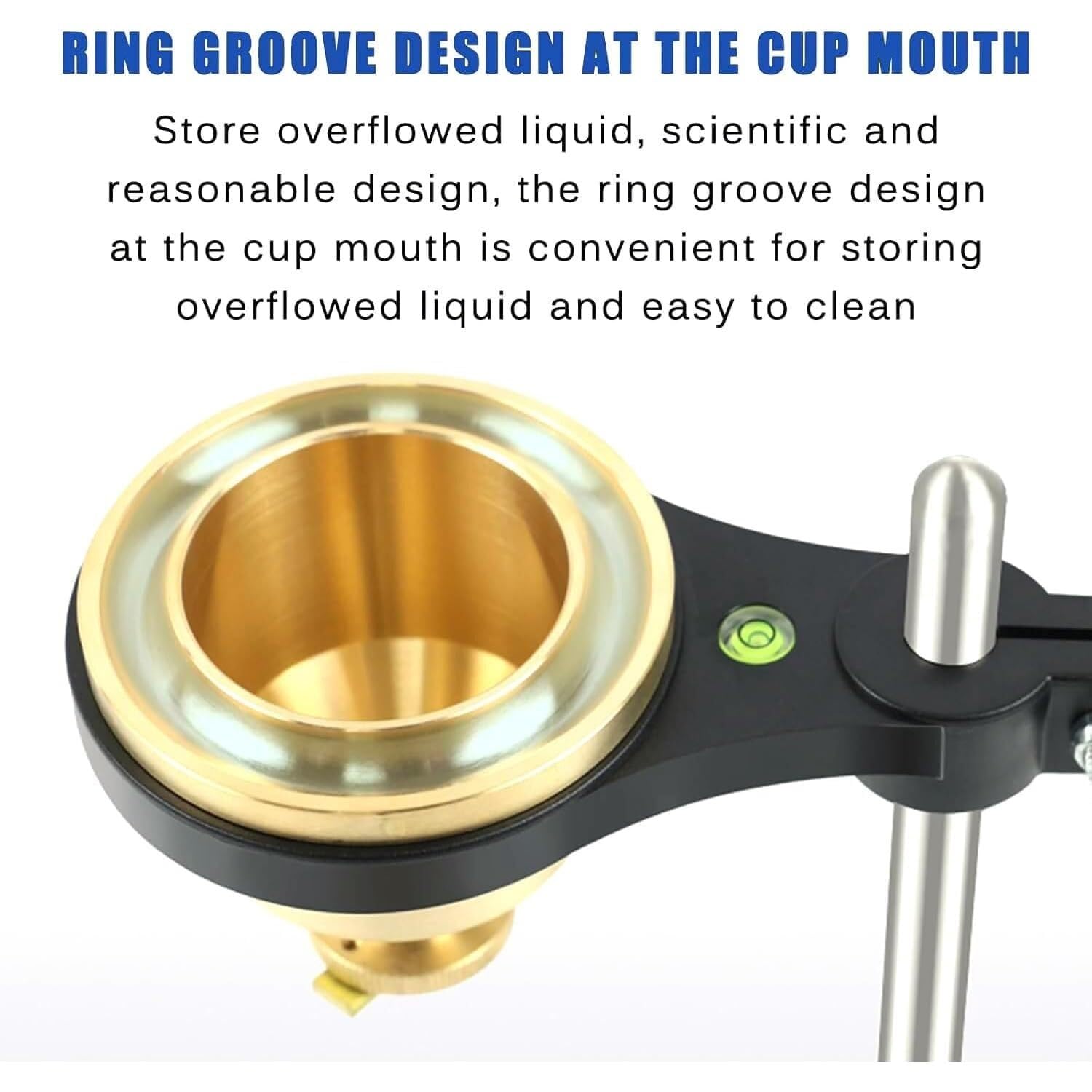 Viscosímetro Flow Cup, viscosímetro de pintura con vaso de flujo de latón, capacidad 100±1ml, diámetro de boquilla 4±0,02 mm, probador de viscosidad líquida, para pintura, barniz, laca, tintas