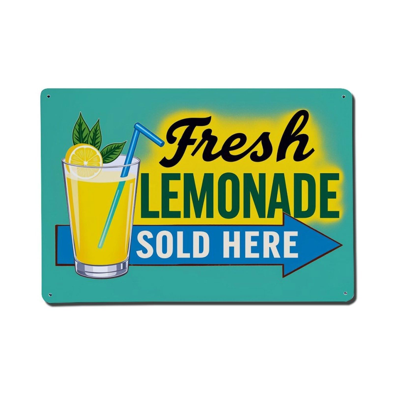 Fresh Lemonade Sold Here Tin Sign Metal Poster Vintage Metal Signs for Home Man Cave Bar Cafe Kitchen laundry room Wall Decorations Gift 8x12Inch