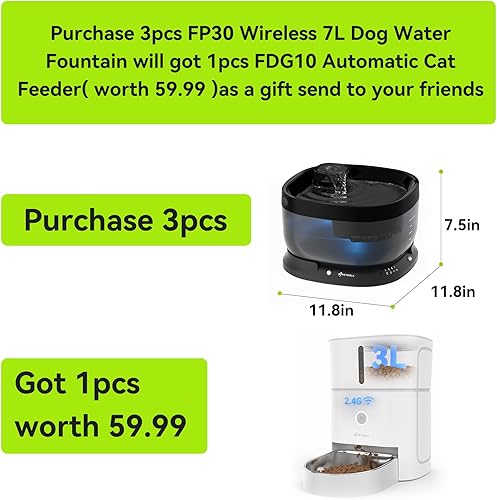 Miniatura 9 de Fuente de agua inalámbrica para perros, dispensador de agua para perros con sensor de movimiento, fuente inalámbrica de 237 onzas7 L, 3 modos de
