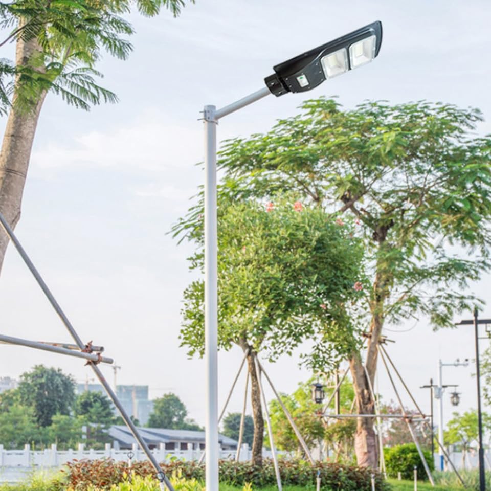 Soporte de Farolas Solares con Accesorio Metálico Antiviento para Postes 7