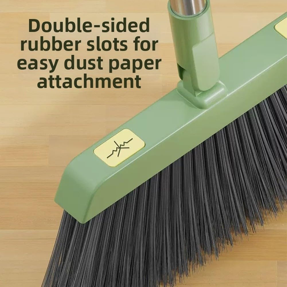 Set Scopa e Paletta Pieghevole con Raschietto - Design Salvaspazio 90° per Domestica - Strumenti in Plastica 28cm(B)