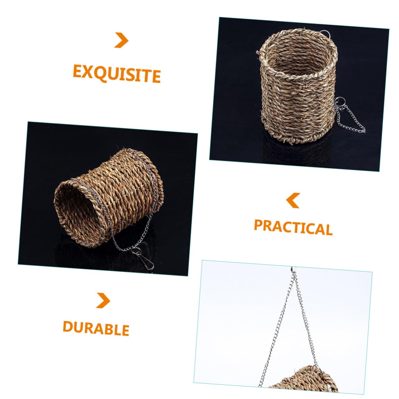 minkissy Hamaca de Loro, Nido de Ardilla, Juguetes para pájaros, Columpio para Mascotas, Jaula para Ratas, Conejo, Juguetes para Loros, escondite, cabaña Colgante, Nido de pájaros, casa de bambú, la