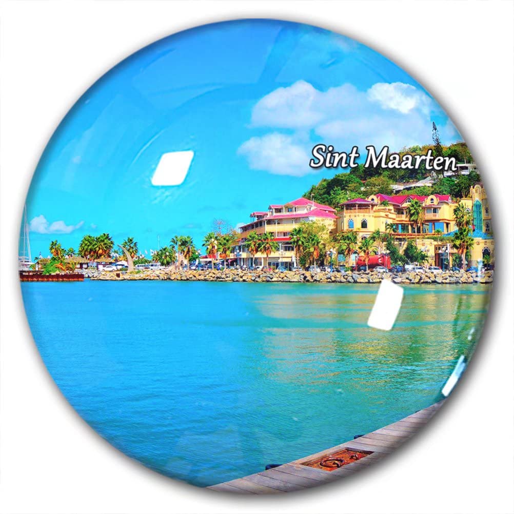 Sint Maarten Fridge Magnet Refrigerator Stickers Decorative Magnet Travel Souvenir Crystal Glass