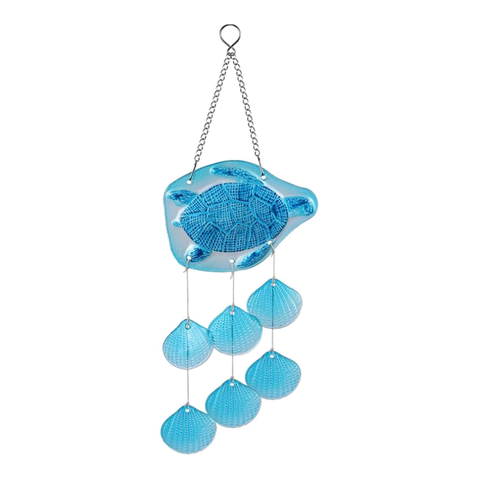 CALANDIS Glass Sea Wind Chime Windbell Outdoor Housewarming Hanging Windchime Pendant Turtle 16x49cm | Wind Chimes | Garden Dacor | Yard, Garden & Outdoor Living | Home & Garden-image-3