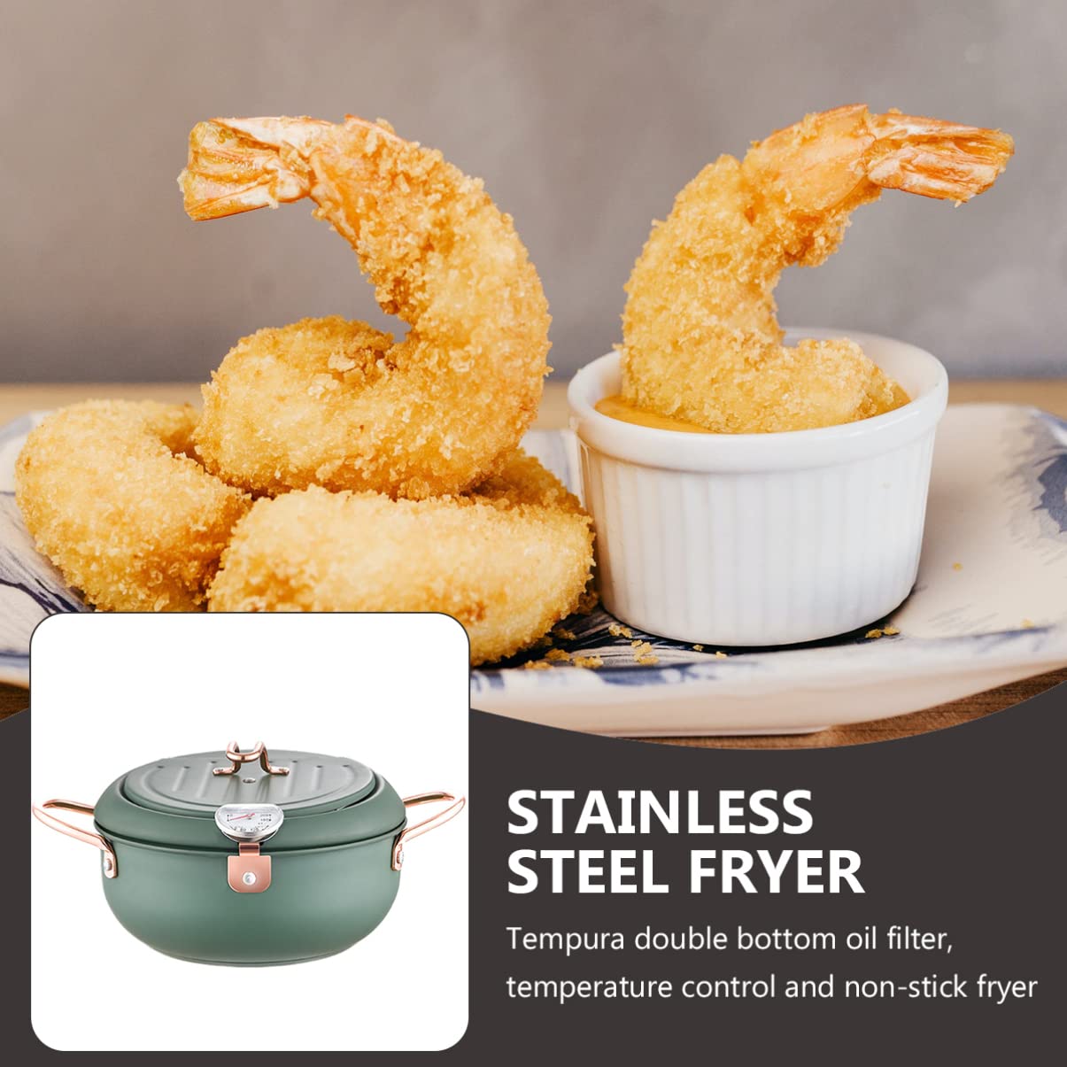 Alipis 1pc Deep Fryer Stainless Steel Frying Pot with Deep Body for Safe Cooking for Home Restaurant Use for Fried