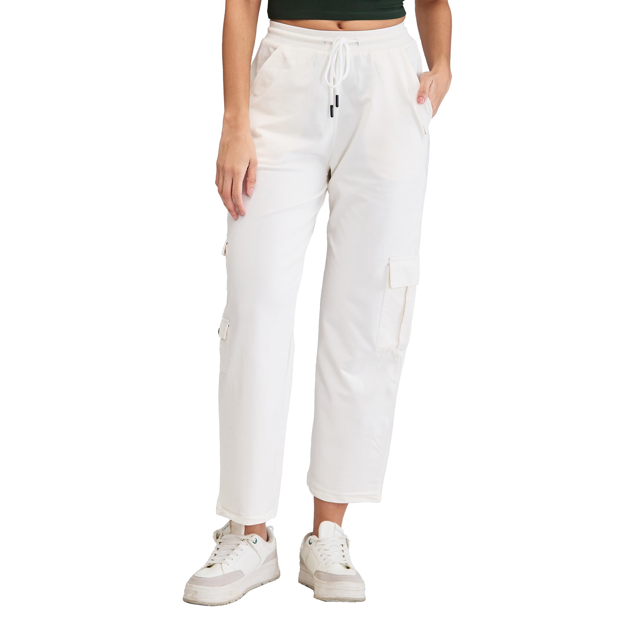 Spykar Women's Wide Leg Track Pants in neutral
