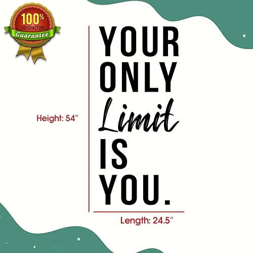 Miniatura 4 de BATTOO Calcomanías de pared para gimnasio, cita motivacional, calcomanía de pared de fitness, con frase inspiradora de oficina para entrenamiento,