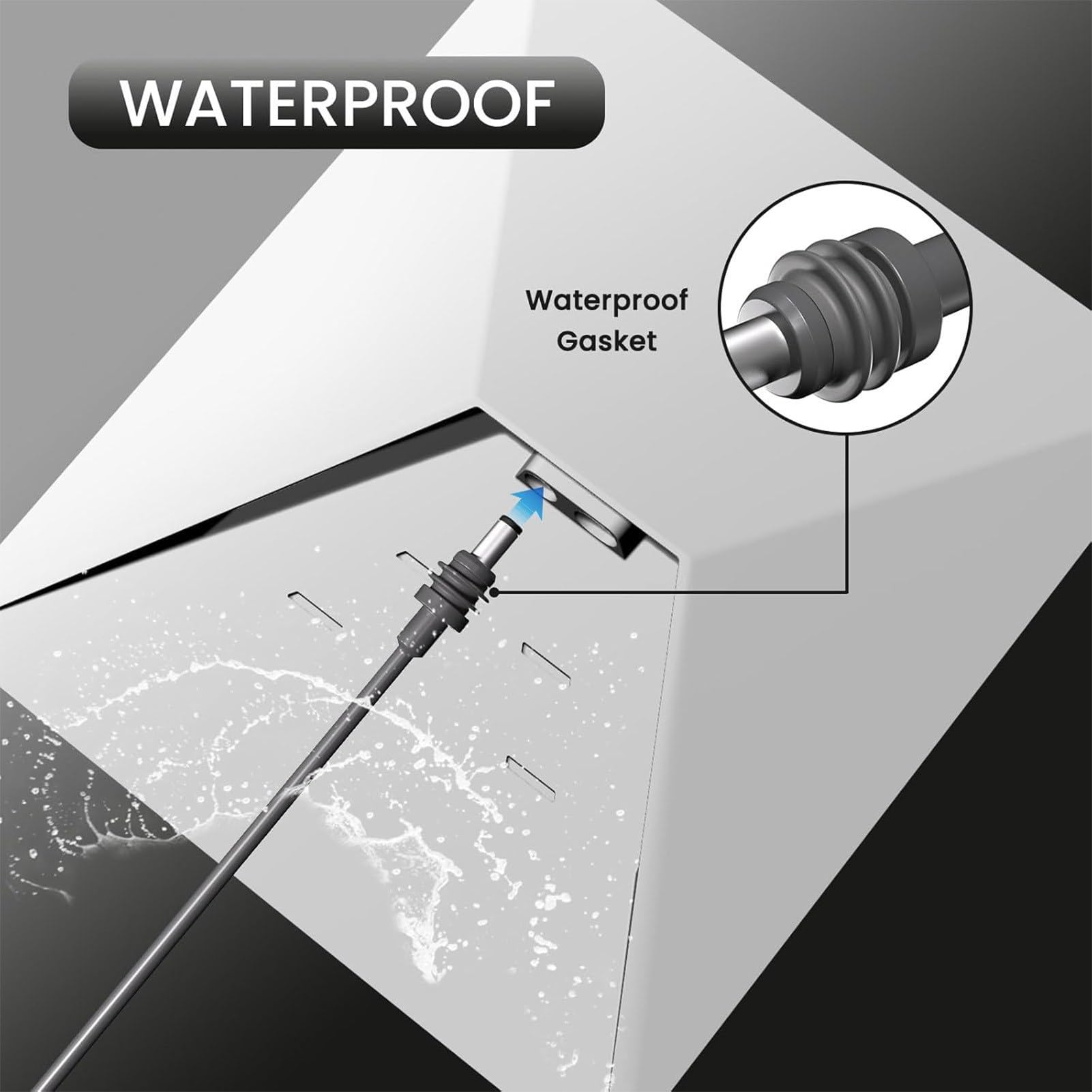 AUNMAS Cable de Alimentación CC, Cable de Alimentación CC Impermeable de 22,8 M, 75 Pies, de Repuesto de Cobre y Caucho para Mini Antenas Satelitales, Alcance Extendido, Uso en Interiores y Exteriores