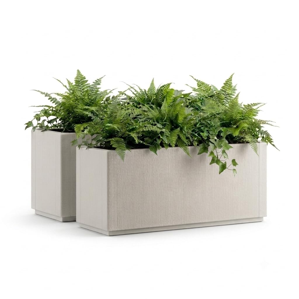 CASARIA® Flower Box Planter Trough Plant Pot, 80L Capacity, 80x36x35 cm