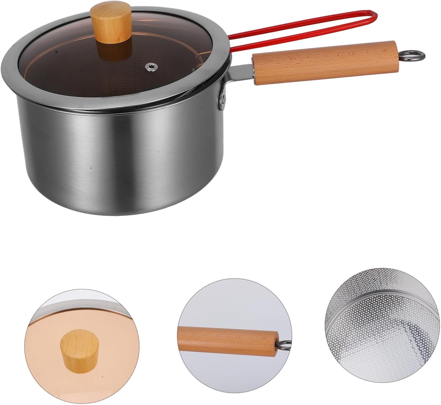 1Set Stainless Steel Frying Pot with Frying Basket Lid Deep Fryer for Cooking Porridge Soup Ergonomic Handle Kitchen Essential