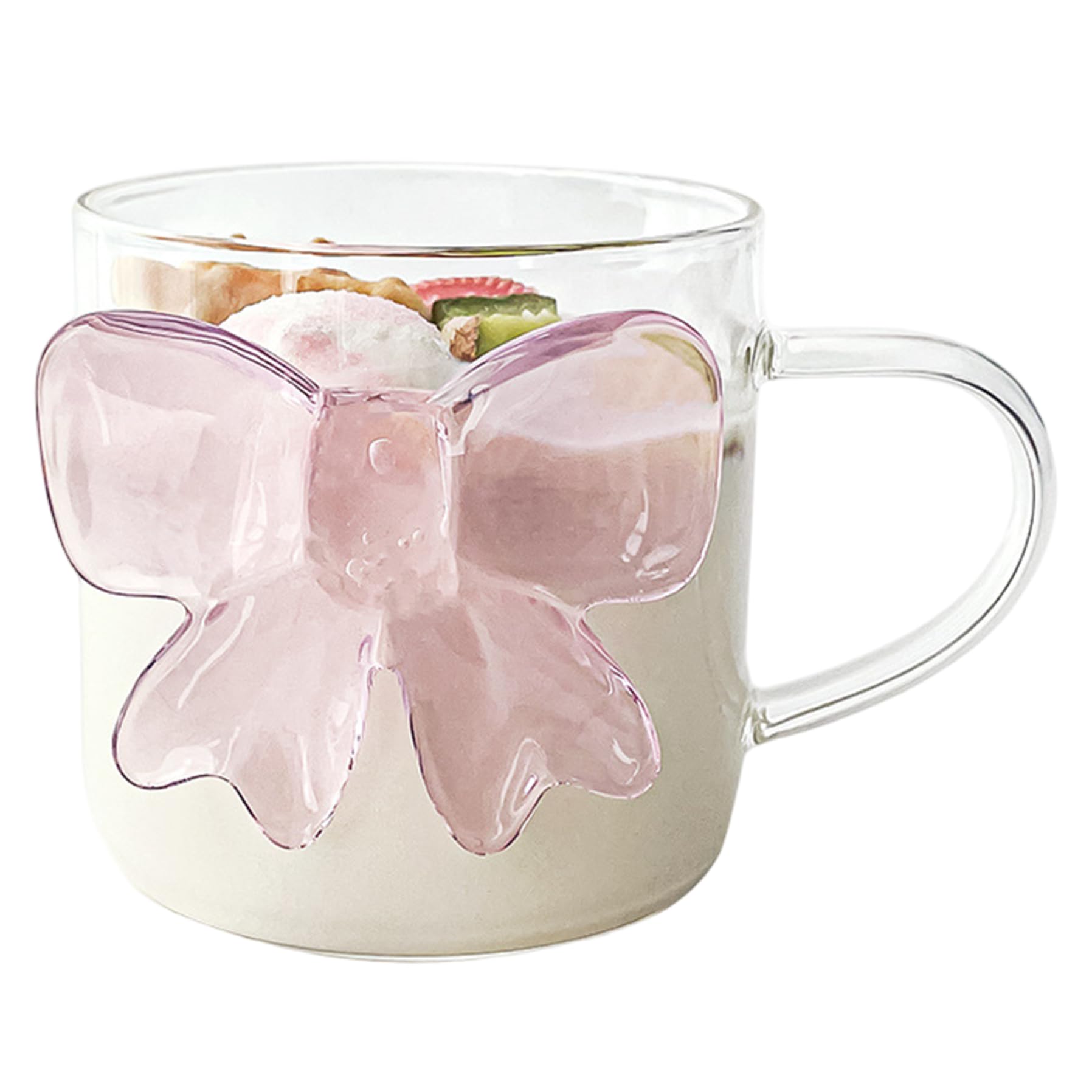 Tasse en verre à nœud 3D multifonctionnelle de 400 ml avec grande poignée
