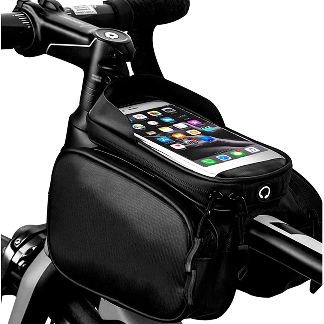 Sac de cadre de vélo étanche et support de téléphone grand écran moins de 7 pouces