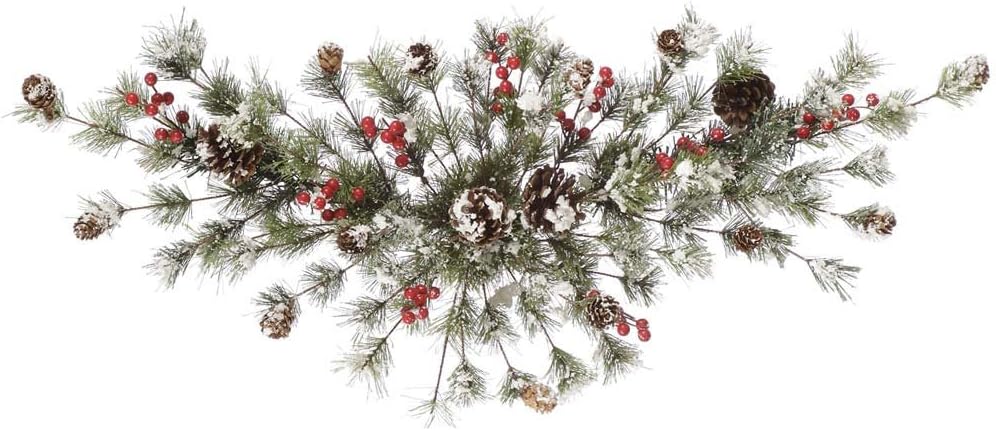 Vickerman 30" Snowy Monterey Pine Artificial Christmas Swag with Berries