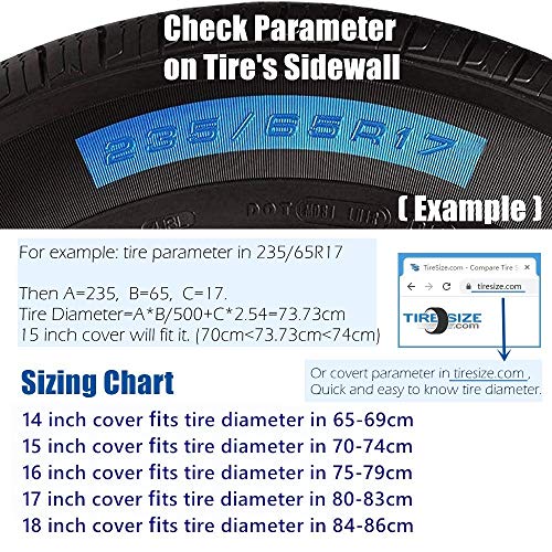 Spare Tire Cover, Wheel Cover with American Eagle USA Flag PVC Leather Waterproof Dust-Proof Universal Fit for Jeep Trailer RV SUV Camper Vehicle (15 Inch) - Image 4