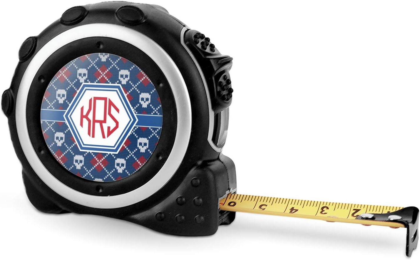 Personalized Knitted Argyle & Skulls Tape Measure - 16 Ft
