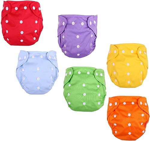 Miniatura 6 de Paquete de 6 pañales de tela para bebés felices ajustables, lavables, reutilizables, suaves, transpirables, con película de TPU, #411, 1