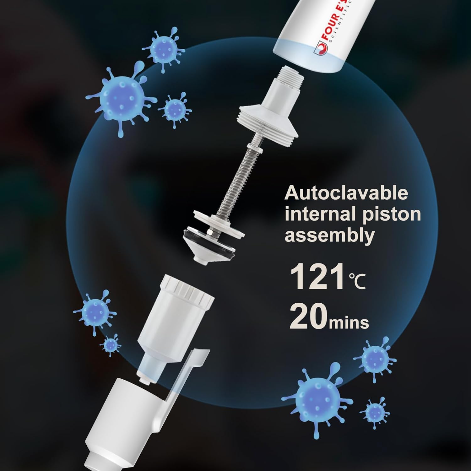 4E's USA Lab 1-5mL Pipette: Single-Channel Adjustable Micropipette with Color-Coded Top (Yellow), 4 Digit Display, Universal Tip Cone, High Accuracy, ISO 8655 Calibrated & Lower Portion Autoclavable