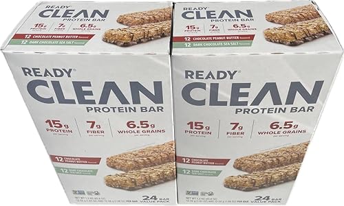 Come Ready Nutrition Clean - Barras de proteínas paquete de 2 48 barras en total 24 de sal marina de chocolate y 24 de mantequilla de maní de Come Ready Nutrition Clean - Barras de proteínas paquete de 2 48 barras en total 24 de sal marina de chocolate y 24 de mantequilla de maní de