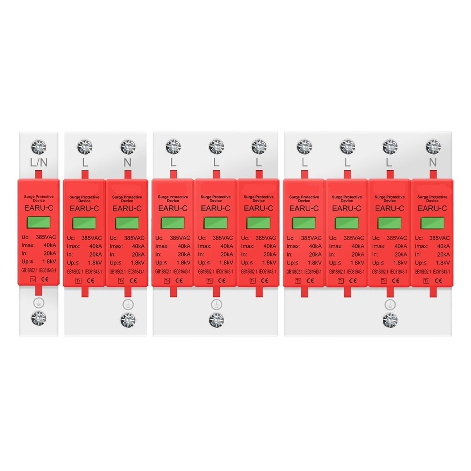Protector contra sobretensiones y pararrayos Dispositivo de protección contra sobretensiones solares fotovoltaicas for el hogar, protector contra rayos, CA 385 V, 1P, 2P, 3P, 4P, 20 KA, 30 KA, 40 KA,