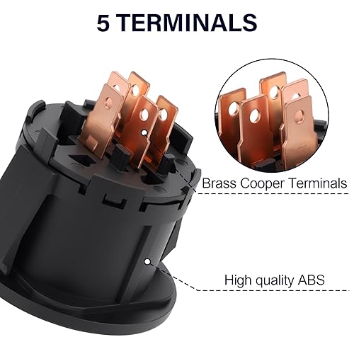 Miniatura 5 de Interruptor de encendido para Bad Boy Switch con llaves 3 posiciones 5 terminales para Cub Cadet, Husqvarna, Murray, Troy-Bilt, Craftsman, MTD,
