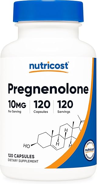 Nutricost Pregnenolone 10mg, 120 Capsules - Non-GMO, Gluten Free, Vegetarian Capsules