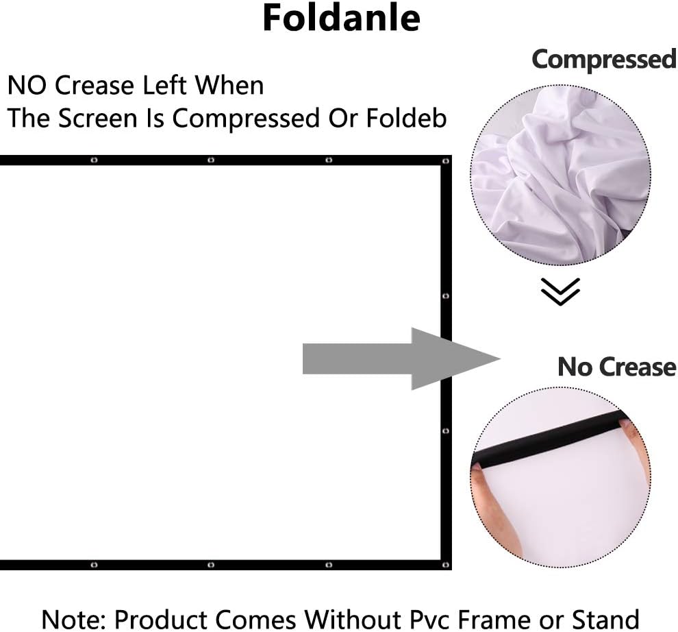Popular LUCKUP Projector Screen 100 inch 16:9 4K HD Crease-Free Foldable& Portable Double-Sided Movie Projection Indoor Outdoor for Home Office Theater and Public Presentation