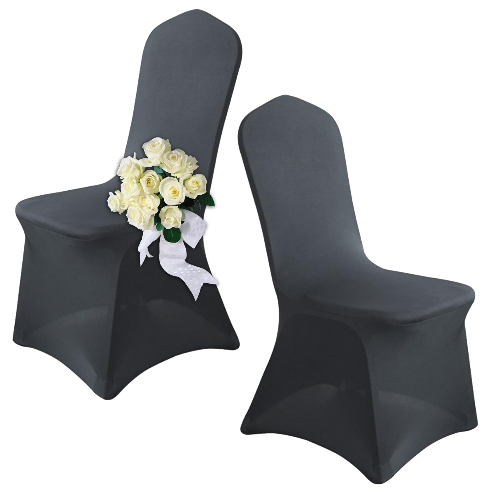 Housses de chaise de mariage pour décoration de fête et banquet d'hôtel gris