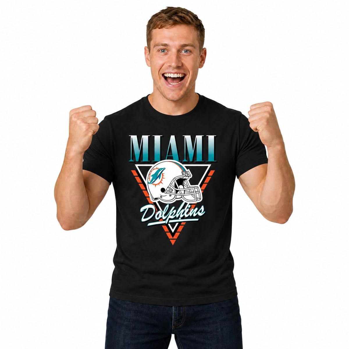 NFL Officially Licensed Retro Triangle Cotton T-Shirt Unisex Men Women