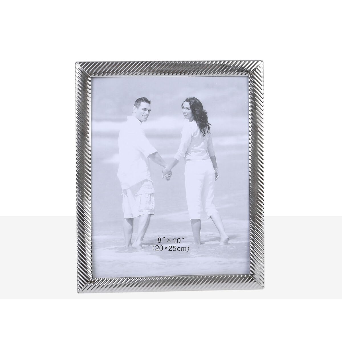 RomimexSilver Metal Photo Frame - 8" x 10" x 0.8"