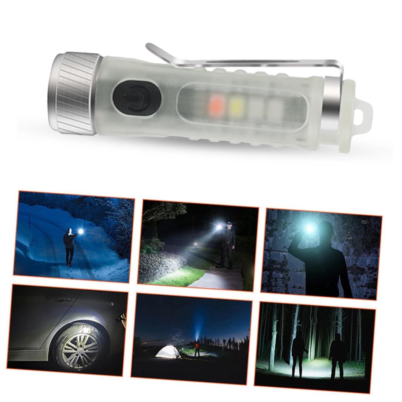 Sosoport 2pezzi Mini Torcia Ricaricabile Per Portachiavi Led e Leggera Luce Di Emergenza Per Attività All Aperto e Uso Quotidiano