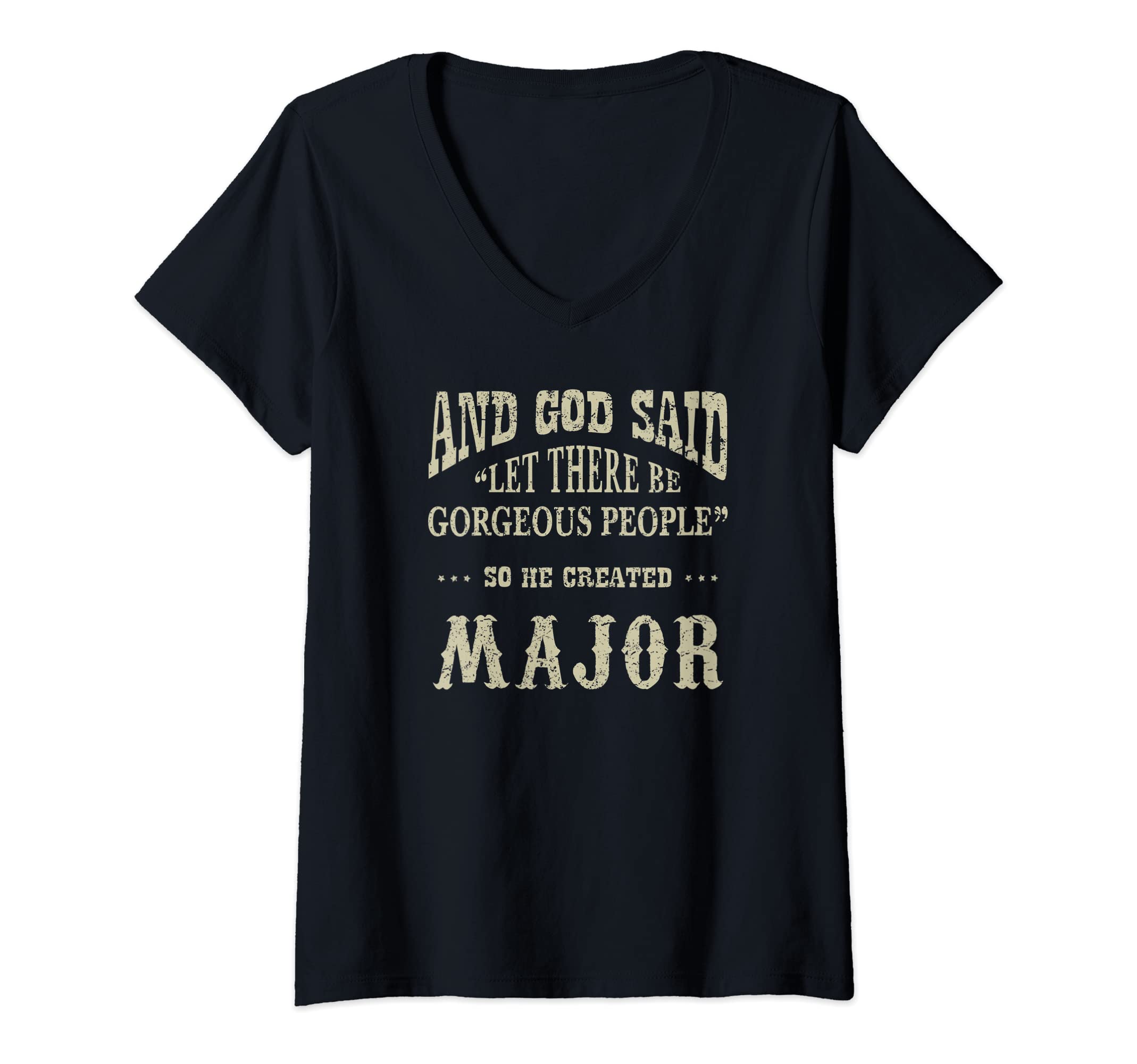 Jomqueru Men Personalized GiftWomens Personalized Birthday Wear Idea For Person Named Major V-Neck T-Shirt