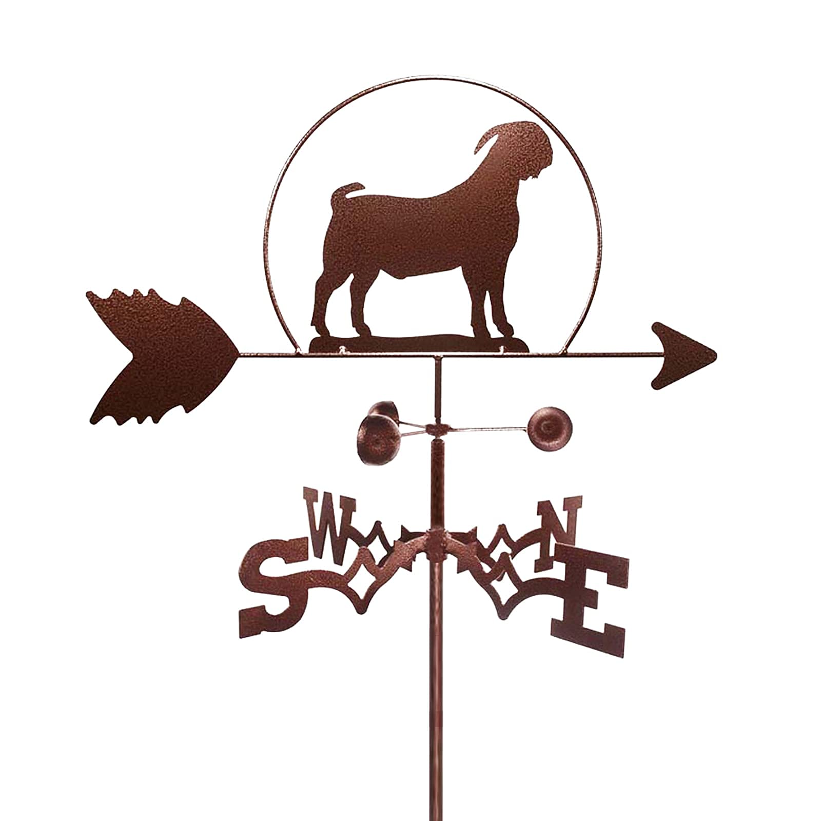 TAXXII Weathervane Garden Wind Vane Goat Stainless Steel Weather Direction Indicator Weathercock with Mounting Bracket for Farm Scene Patio Yard Ornament
