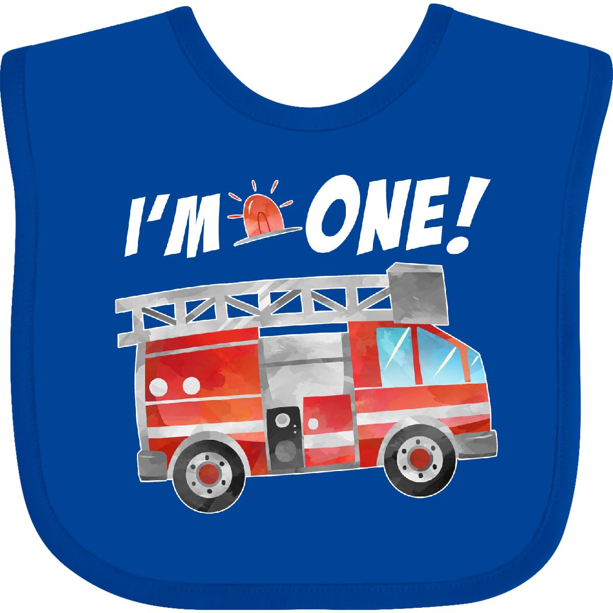 inktastic I'm 1 Fire Truck 1st Birthday Baby Bib