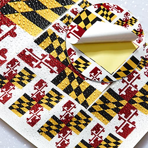 Image of CANTENDO 3Pack Maryland Flag Decal - Maryland Flags Reflective Vinyl Car Stickers - for Car Window Bumper Waterproof Sticker (12 x 8.5 Inch)