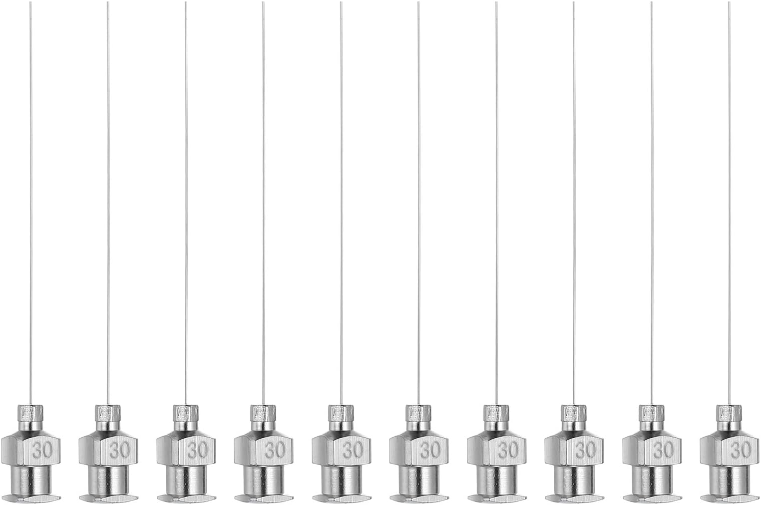 PATIKIL Blunt Tip Dispensing Needle 30G, 10 Pcs 2 Inch Stainless Steel Liquid Dispenser Needles with Lure Lock for Refilling Liquid Inks Adhesives Glue