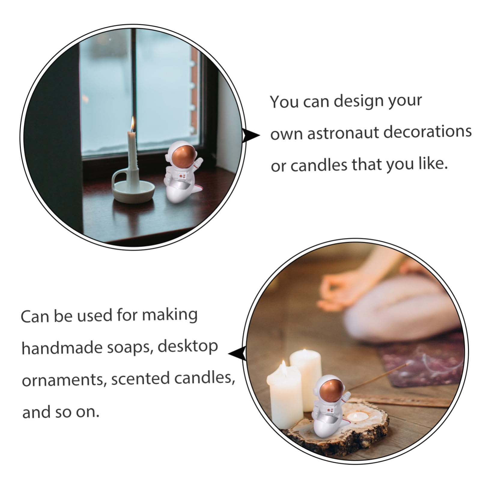 WOONEKY Stampo per Candele Profumate Astronauta in Silicone Modellatura Te per Saponi e Decorazioni Riutilizzabile e Antiaderente per Creazioni Artigianali Personalizzate