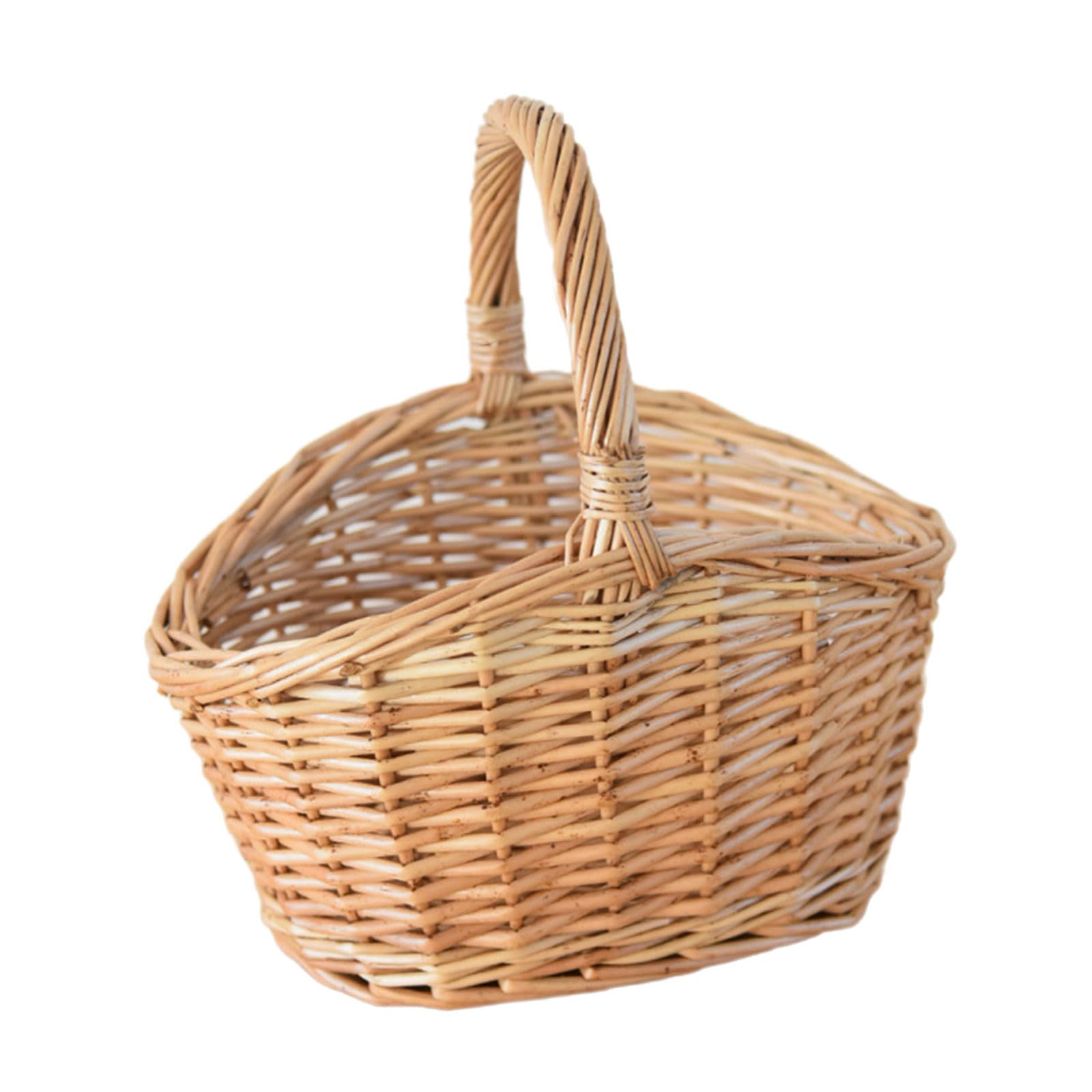 MICFENY Sturdy Handwoven Elegant Wicker Basket Portable for Storage and Organization Home or Dorm Space Saving Designs