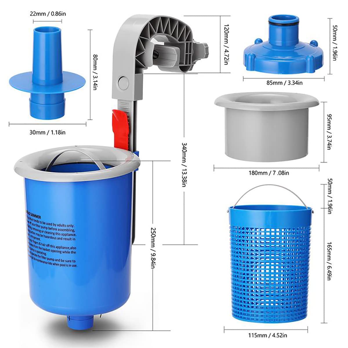 Skimmer powierzchniowy basenu, skimmer powierzchniowy do montażu na ścianie, skimmer basenowy, odkurzacz ssący powyżej skimmer basenowy naziemny, codzienna pielęgnacja basenu z gorącymi źródłami