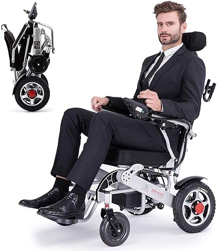 Miniatura 4 de NEOCHY Silla de ruedas portátil JHYFT con cojín ligero y plegable para la movilidad, silla de ruedas de doble batería, rango de conducción más largo