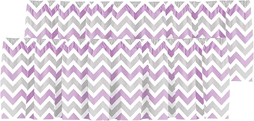 Cenefa de cortina corta opaca con bolsillo para cortinero, color gris y lila, para decoración de cocina, dormitorio, 52 x 18 pulgadas, lavanda malva