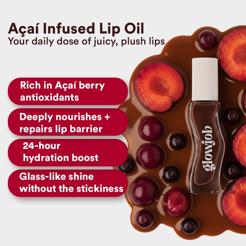 Image of Glowjob After Dark Brown Lip Oil - Hydrating Glossy Lip Oil with Sheer Brown Tint, Lightweight Non-Sticky Shine, Nourishing Soft Stain Finish